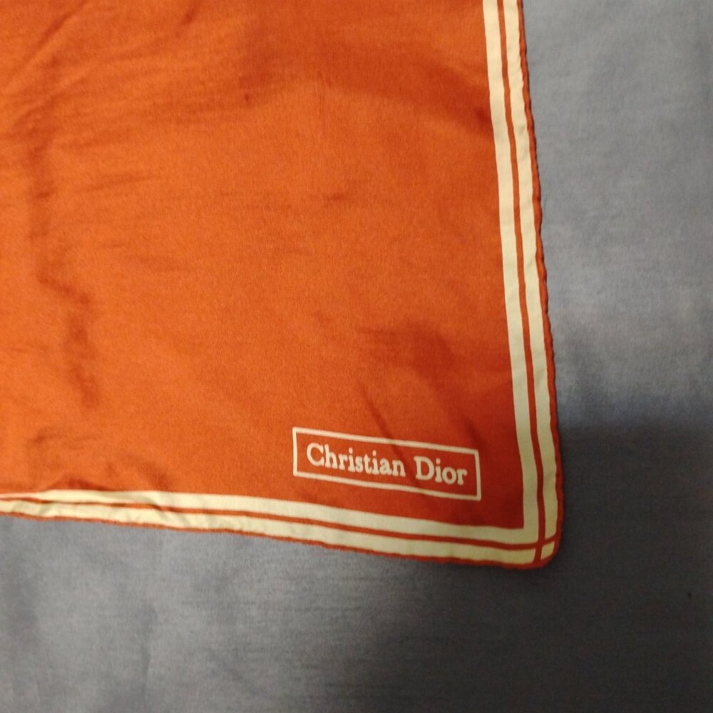 ❤️2 CHRISTIAN DIOR Pocket Square Bandana Luxurious Silk Scarf - Picture 4 of 8